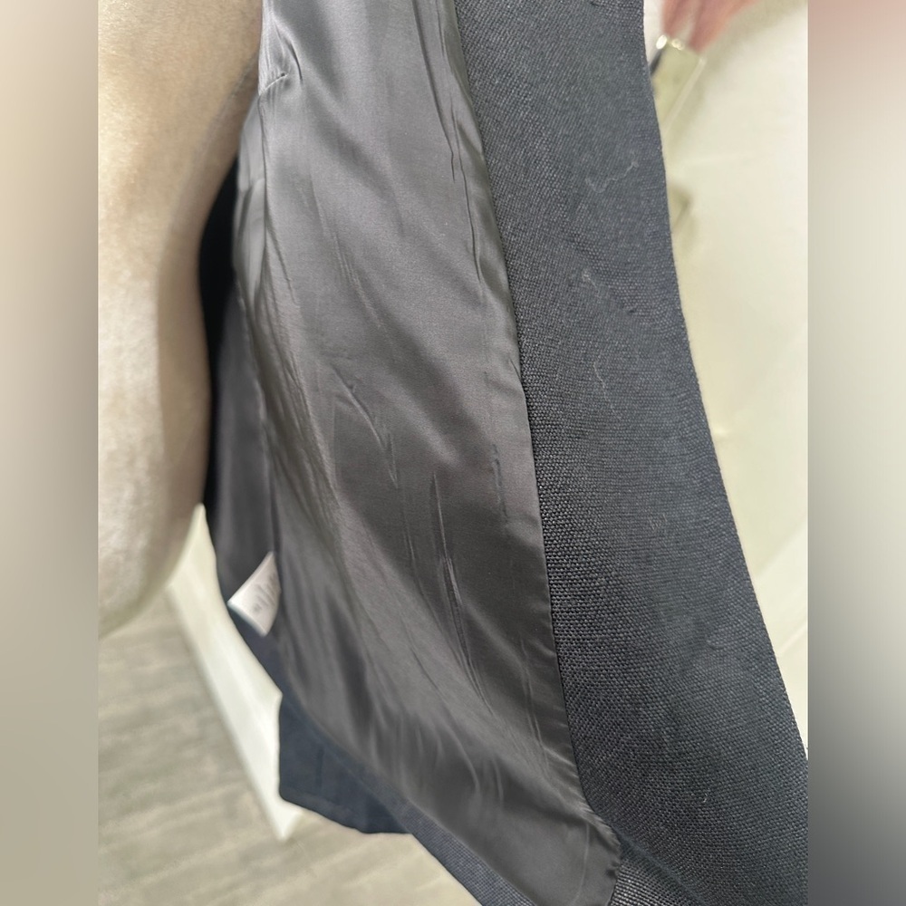 Talbots 100% Linen Collarless Button Down Black L… - image 8